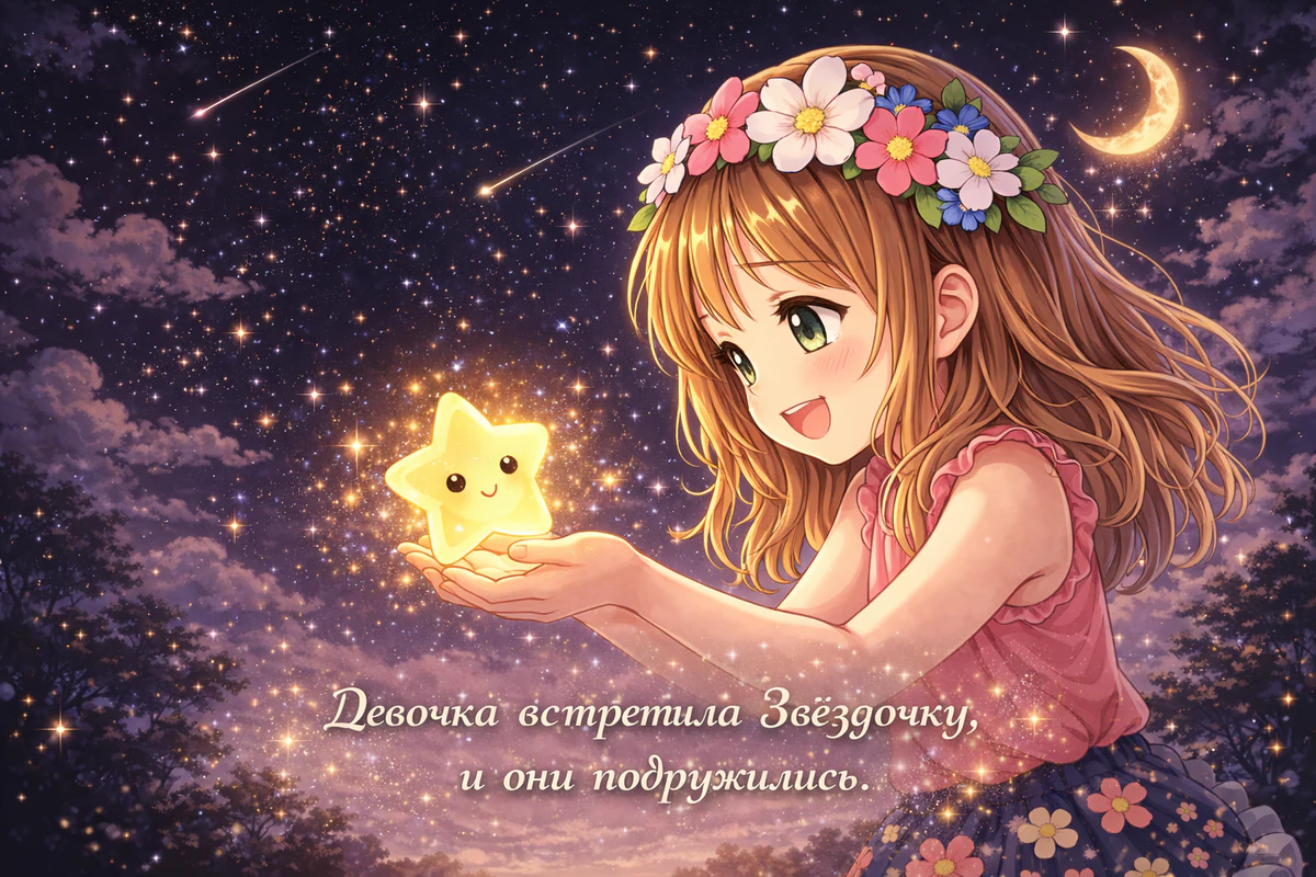 Девочка и маленькая Звездочка